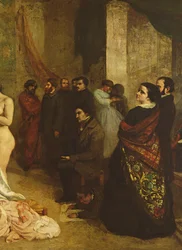 The Studio of the Painter, a Real Allegory, 1855 (detail)